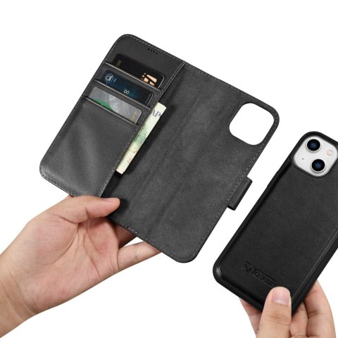 Etui iPhone 14 Plus / 15 Plus iCarer Wallet Anti-RFID 2in1 czarne