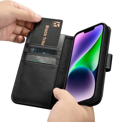 Etui iPhone 14 Plus / 15 Plus iCarer Wallet Anti-RFID 2in1 czarne