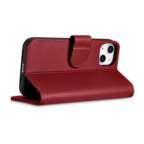 Etui iPhone 14 Plus / 15 Plus iCarer Wallet Anti-RFID 2in1 czerwone