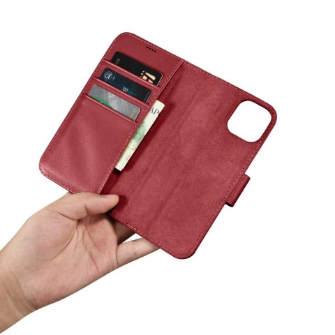 Etui iPhone 14 Plus / 15 Plus iCarer Wallet Anti-RFID 2in1 czerwone