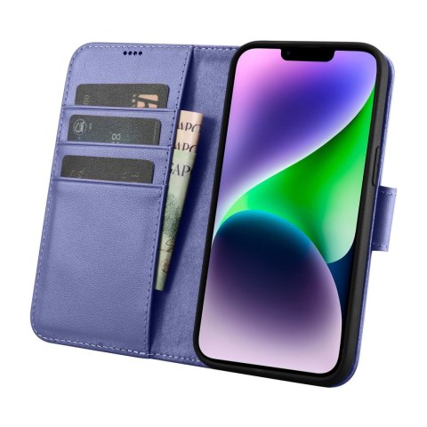 Etui iPhone 14 Plus / 15 Plus iCarer Wallet Anti-RFID 2in1 jasnofioletowe