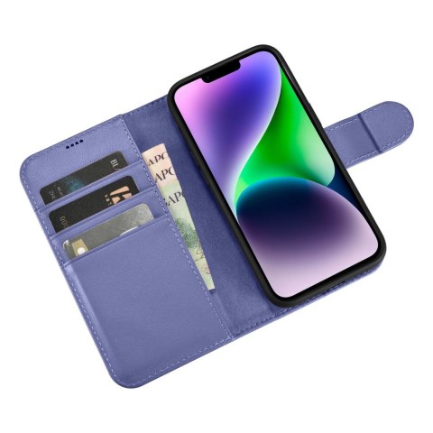 Etui iPhone 14 Plus / 15 Plus iCarer Wallet Anti-RFID 2in1 jasnofioletowe