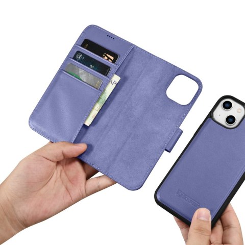 Etui iPhone 14 Plus / 15 Plus iCarer Wallet Anti-RFID 2in1 jasnofioletowe