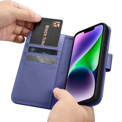 Etui iPhone 14 Plus / 15 Plus iCarer Wallet Anti-RFID 2in1 jasnofioletowe