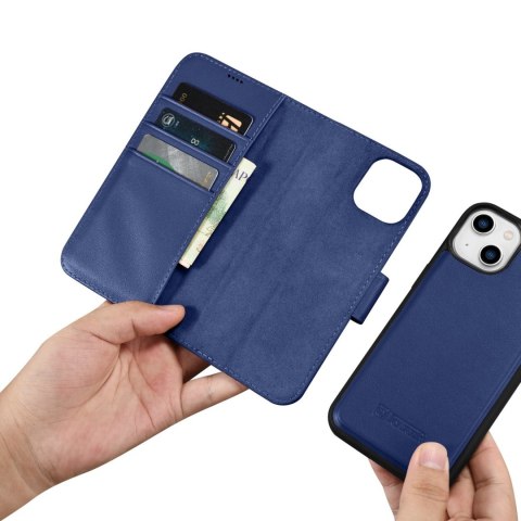 Etui iPhone 14 Plus / 15 Plus iCarer Wallet Anti-RFID 2in1 niebieskie