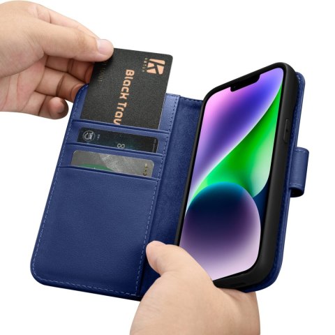 Etui iPhone 14 Plus / 15 Plus iCarer Wallet Anti-RFID 2in1 niebieskie