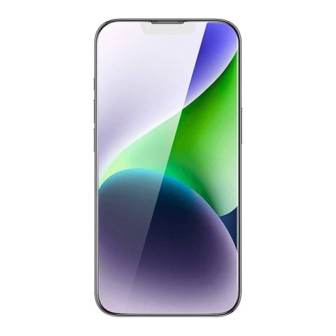 Szkło hartowane iPhone 14 Plus / 15 Plus Baseus 0.4mm Corning HD + zestaw czyszczący