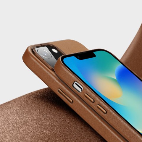 Etui na telefon iPhone 14 Pro Dux Ducis Grit MagSafe brązowe