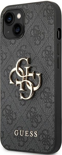 Etui na telefon iPhone 14 Guess szare hardcase z dużym logo 4G