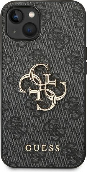 Etui na telefon iPhone 14 Guess szare hardcase z dużym logo 4G