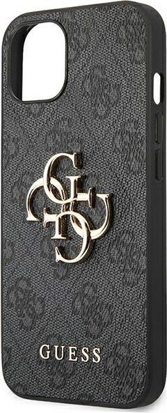 Etui na telefon iPhone 14 Guess szare hardcase z dużym logo 4G