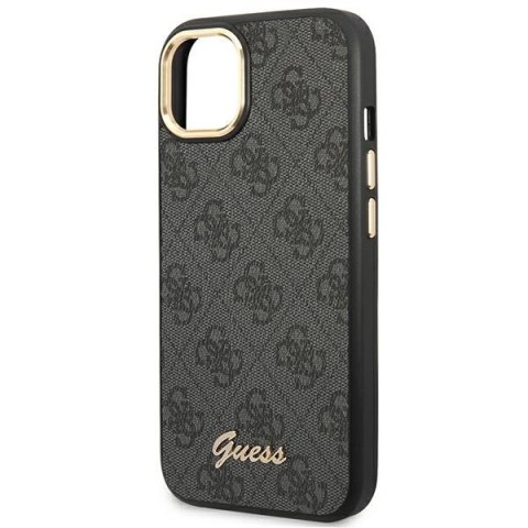 Etui na telefon iPhone 14 Guess czarne hardcase 4G Vintage Gold Logo