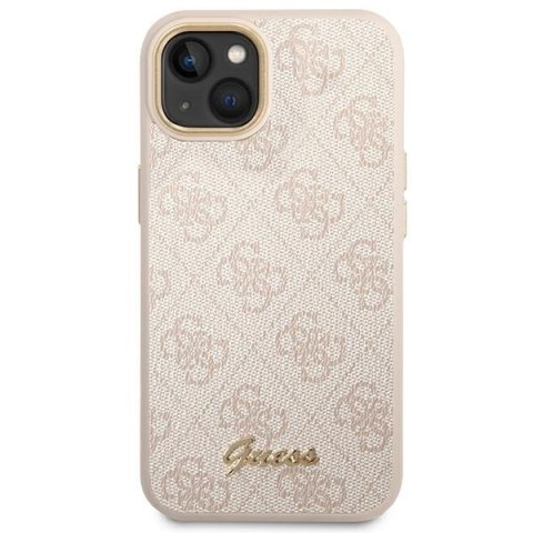 Etui na telefon iPhone 14 Guess różowe hardcase Vintage Gold Logo