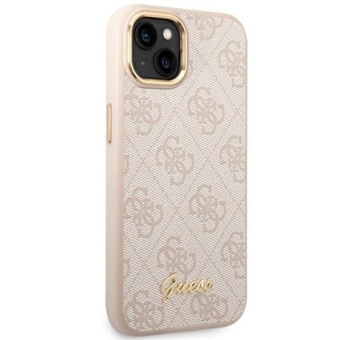 Etui na telefon iPhone 14 Guess różowe hardcase Vintage Gold Logo