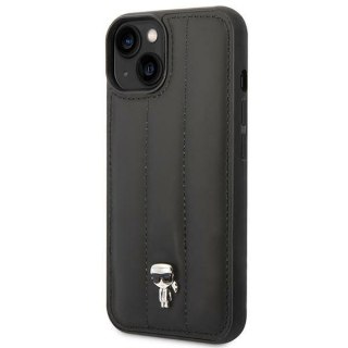 Etui na telefon iPhone 14 Karl Lagerfeld czarne Puffy Ikonik Pin