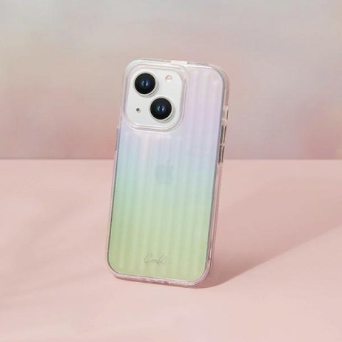 Etui na telefon iPhone 14 UNIQ Coehl Linear opalowy iridescent