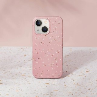 Etui na telefon iPhone 14 UNIQ Coehl Terrazzo różowy coral pink