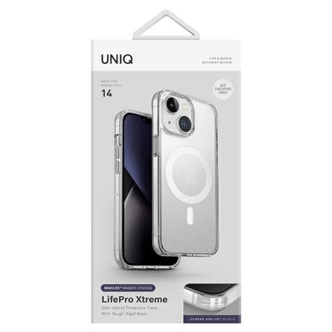 Etui na telefon iPhone 14 UNIQ LifePro Xtreme przezroczyste Magclick