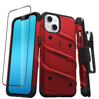 Etui iPhone 14 ZIZO BOLT Series + szkło czerwone