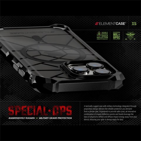 Etui iPhone 14 Element Case Special Ops X5 Clear/Black