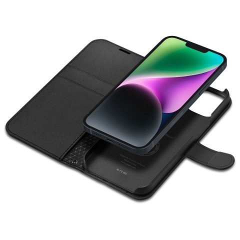 Etui na telefon iPhone 14 Spigen Wallet S czarne - stylowe i funkcjonalne