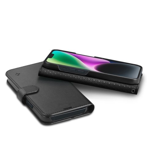 Etui na telefon iPhone 14 Spigen Wallet S czarne - stylowe i funkcjonalne