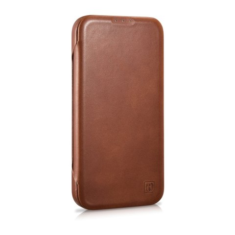 Etui iPhone 14 iCarer CE Oil Wax Premium Leather Folio MagSafe brązowe