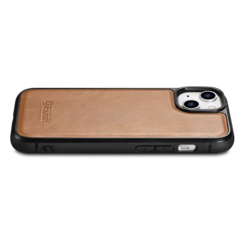 Etui iPhone 14 iCarer Leather Oil Wax MagSafe jasnobrązowe