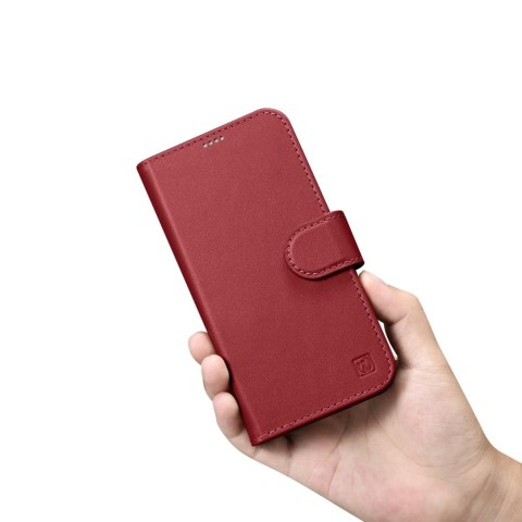 Etui iPhone 14 iCarer Wallet Anti-RFID 2in1 czerwone