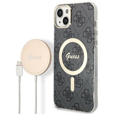 Etui na telefon Apple iPhone 14 Guess 4G MagSafe + ładowarka bezprzewodowa