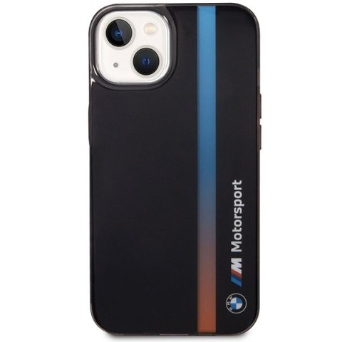 Etui iPhone 14 BMW czarne IML Tricolor Stripe