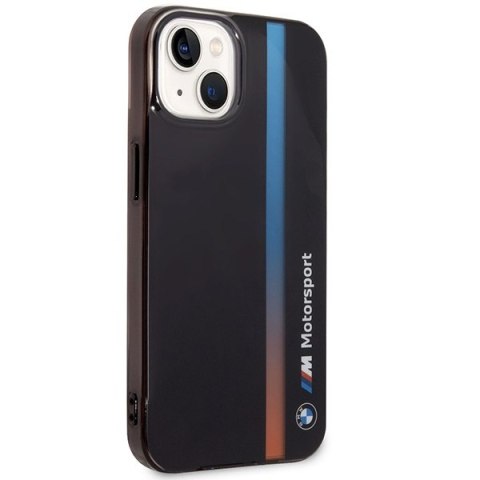 Etui iPhone 14 BMW czarne IML Tricolor Stripe