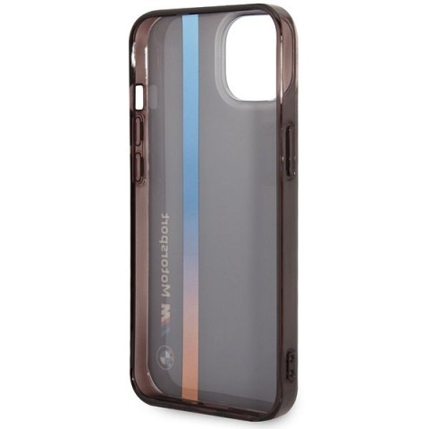 Etui iPhone 14 BMW czarne IML Tricolor Stripe