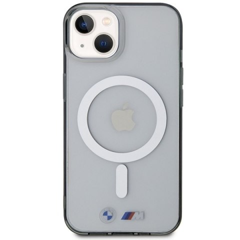 Etui na telefon iPhone 14 BMW przezroczyste hardcase MagSafe Silver Ring