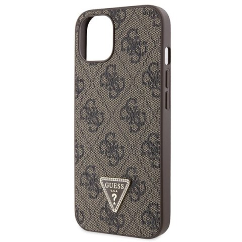 Etui na telefon iPhone 14 Guess brązowe hardcase Crossbody 4G Metal Logo