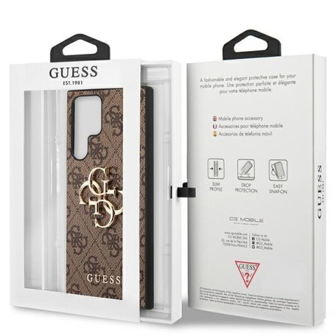 Etui na telefon Samsung Galaxy S23 Ultra Guess brązowe hardcase 4G