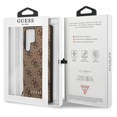 Etui na telefon Samsung Galaxy S23 Ultra Guess brązowe hardcase 4G