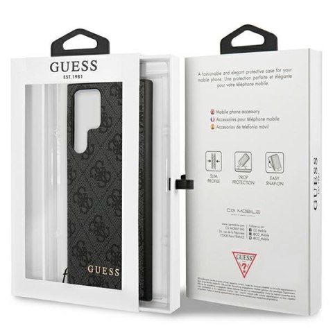 Etui na telefon Samsung Galaxy S23 Ultra Guess szare hardcase 4G Charms