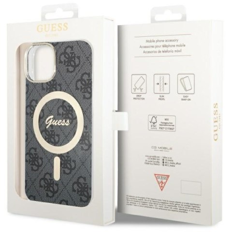 Etui na telefon iPhone 14 Guess 4G MagSafe czarne - styl i ochrona