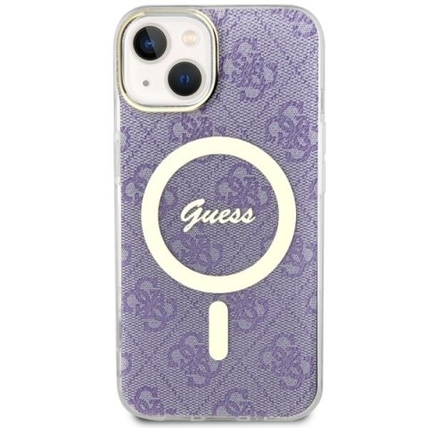 Etui na telefon iPhone 14 Guess 4G MagSafe purpurowe - styl i ochrona