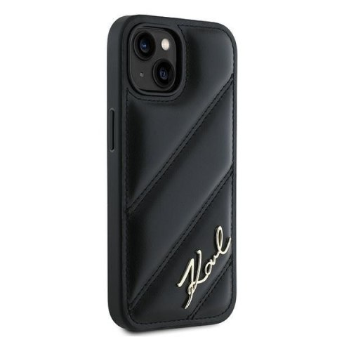 Etui na telefon iPhone 15/14/13 Karl Lagerfeld Diagonal Quilted Black