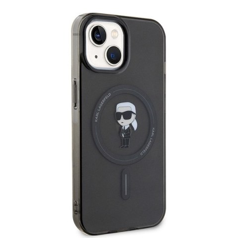 Etui na telefon iPhone 14/15 Karl Lagerfeld czarne MagSafe hardcase