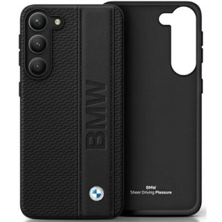 Etui BMW BMHCS23M22RDPK Samsung Galaxy S23+ Plus czarny/black hardcase Leather Textured & Stripe