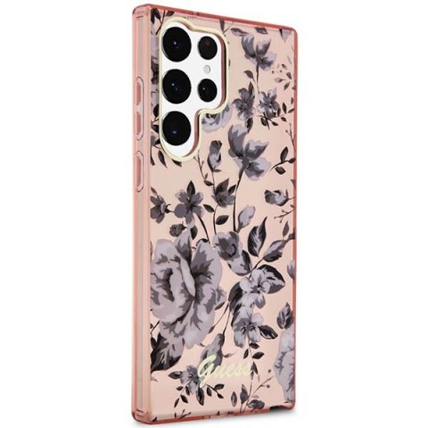 Etui Samsung Galaxy S23 Ultra Guess różowe hardcase Flower Collection