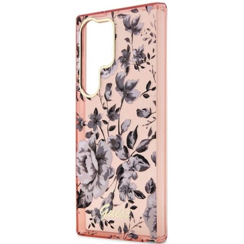 Etui Samsung Galaxy S23 Ultra Guess różowe hardcase Flower Collection