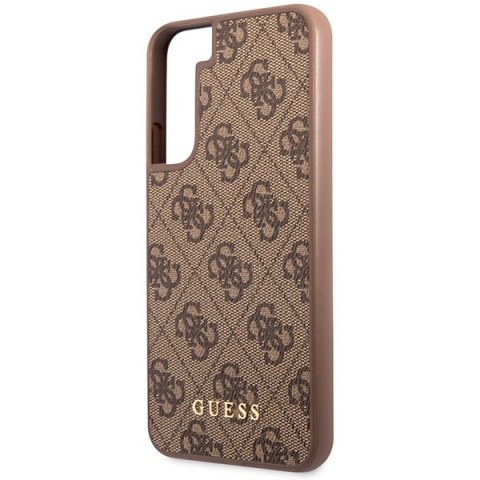 Etui Samsung Galaxy S23+ Plus Guess brązowe hardcase 4G Metal Gold Logo