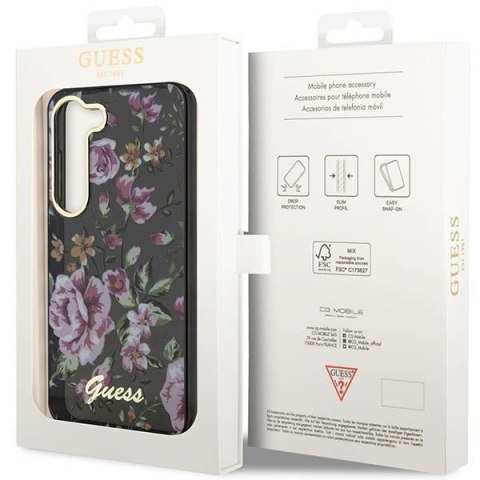 Etui na telefon Samsung Galaxy S23+ Plus Guess Flower Collection czarne