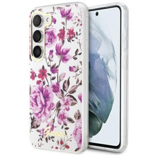 Etui Samsung Galaxy S23+ Plus Guess białe hardcase Flower Collection