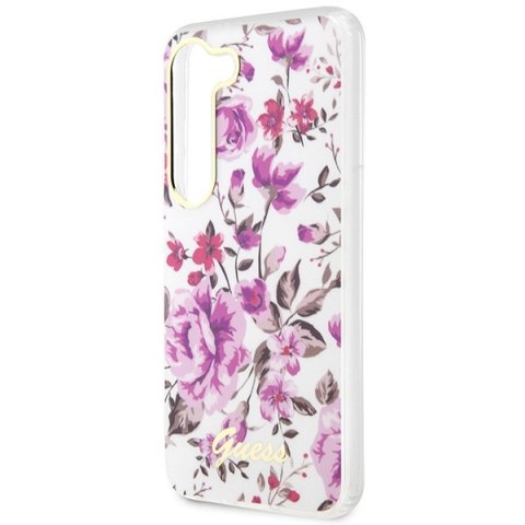 Etui na telefon Samsung Galaxy S23+ Plus Guess białe Flower Collection