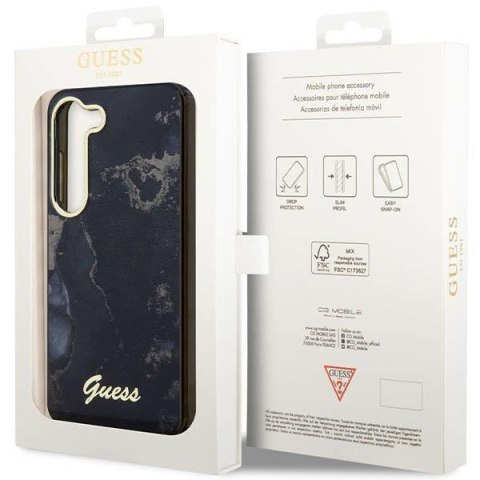 Etui na telefon Samsung Galaxy S23+ Plus Guess czarne hardcase Marble